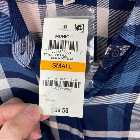 NWT Maison Jules Plaid Cold-Shoulder Midi Dress Blue‎ Size Small New With Tags S - Picture 9 of 16